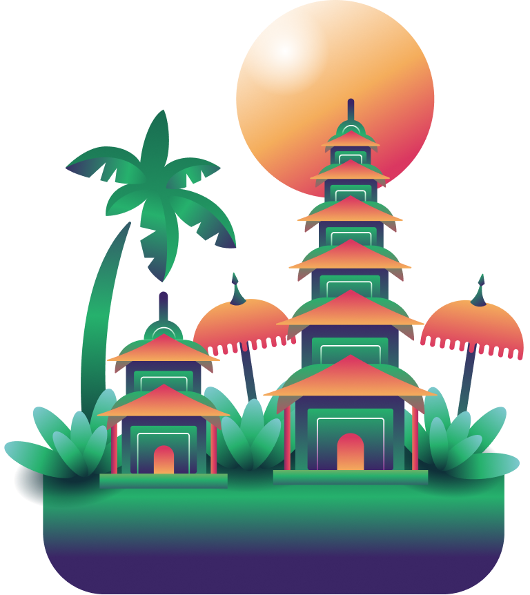 Balinese Temple Illustration